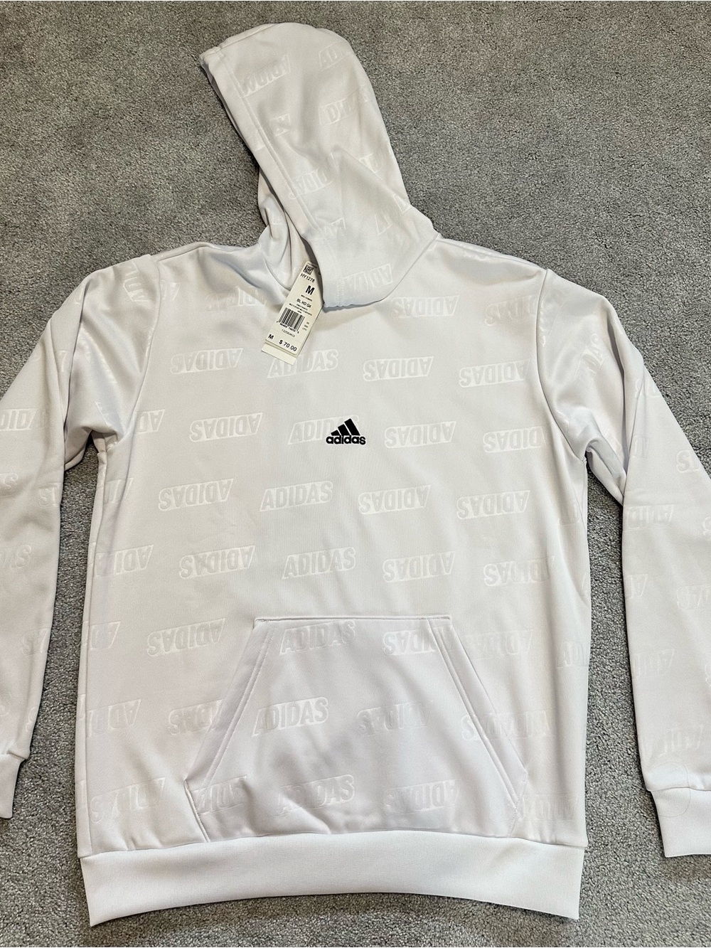 adidas Men’s White Hoodie with Black Logo